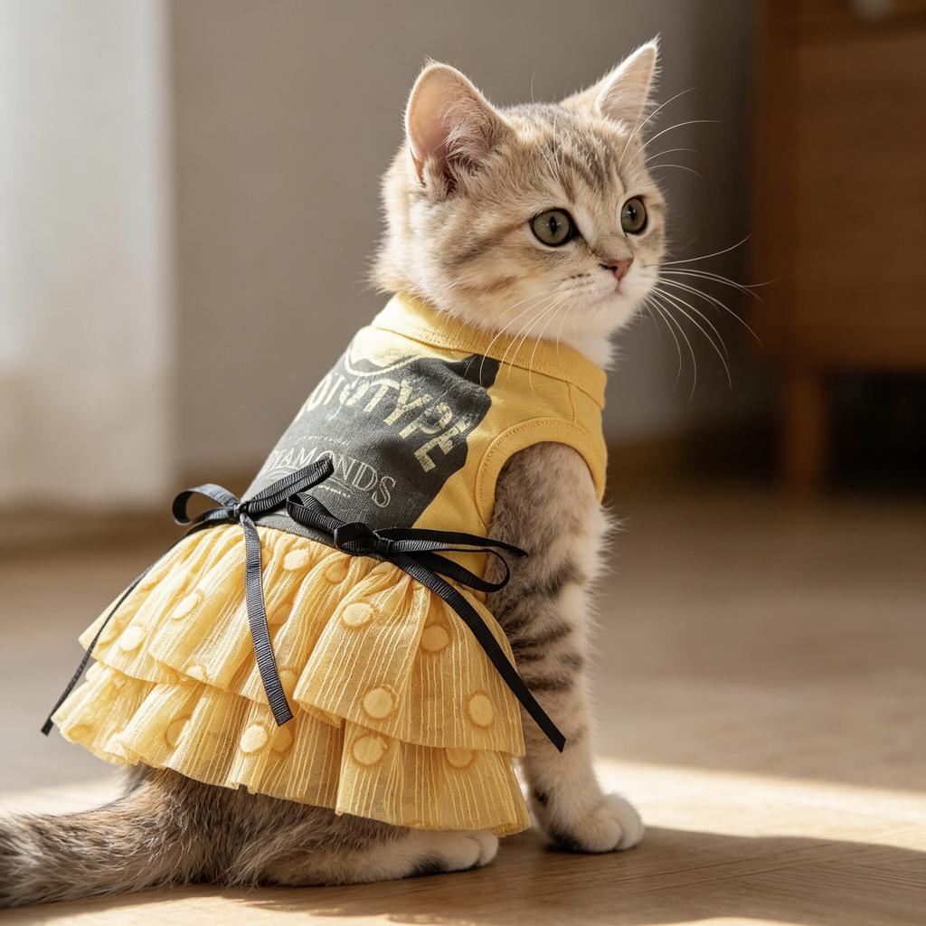 New pet clothes into a cat kitten sweet cascading skirt breathable cat dog vest cute clothing