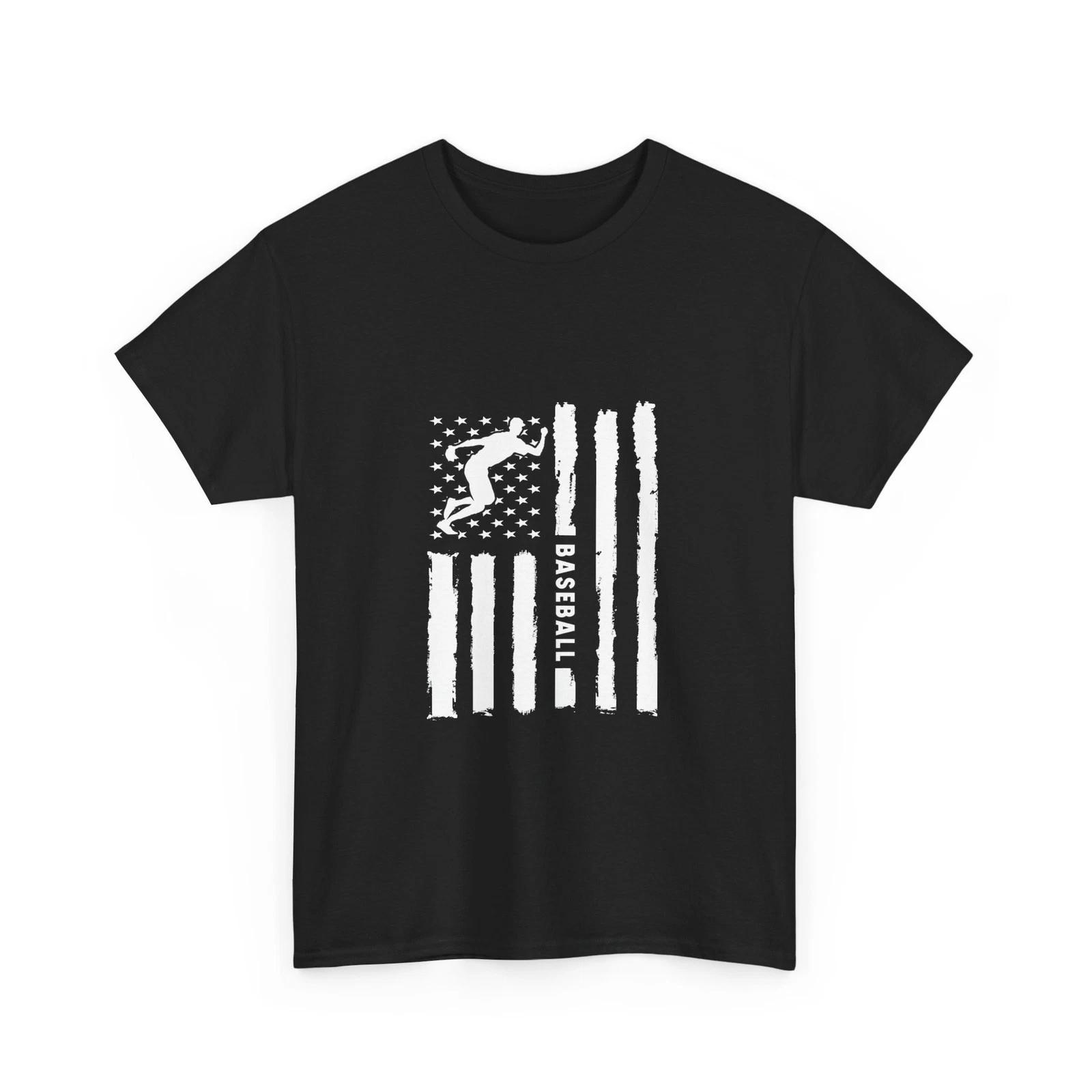 Baseball Shirt, Baseball Player American Flag Sports Fans Women Men Shirt 4XL