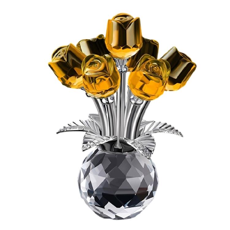 

Artistic Glass Flower Arrangement Glass Rose Decors Adds Elegant To Your Room Great For Lover And Friend