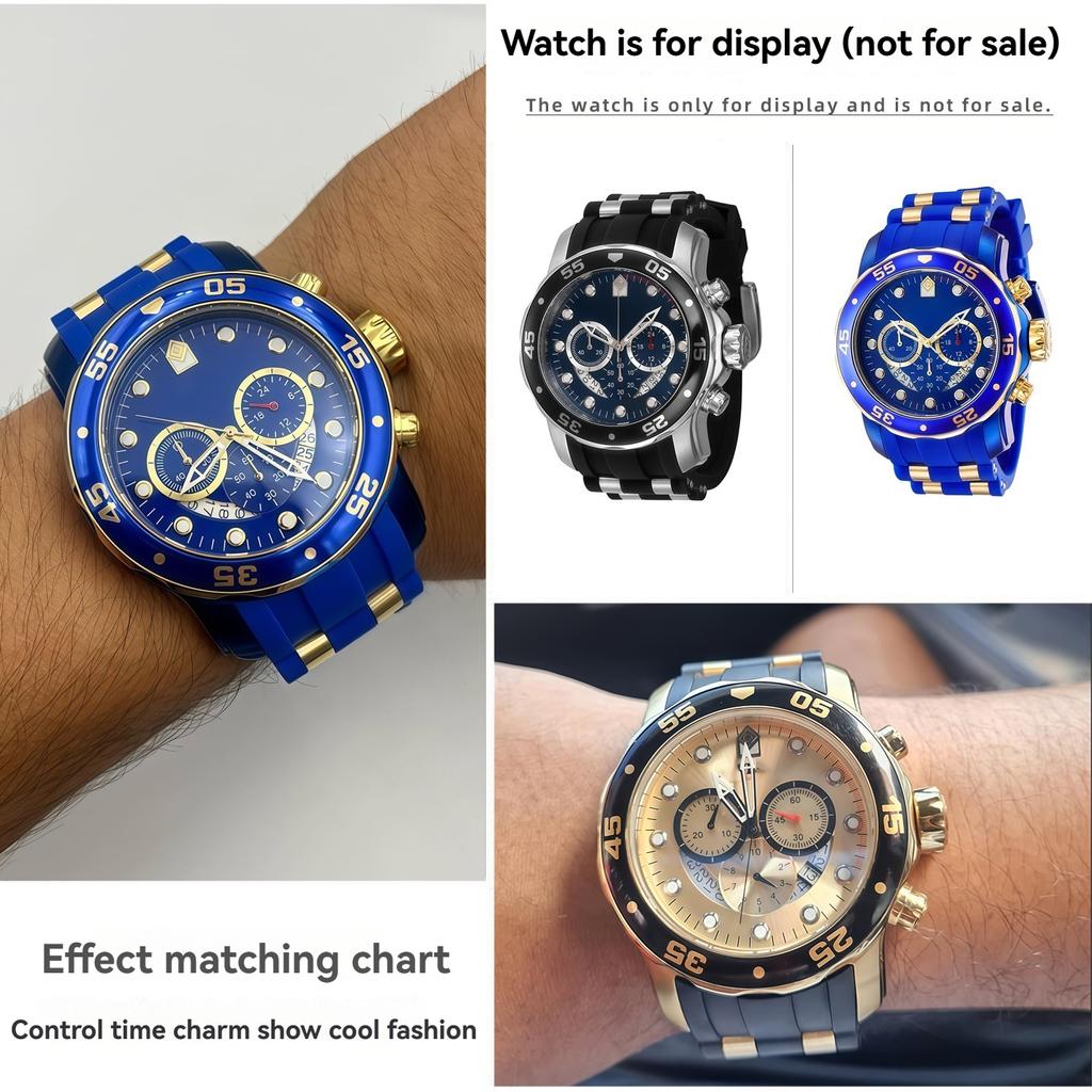 26mm Invicta Russian Diver Watch Band - Silicone Rubber Strap with Metal Pellets, Professional Diver Bracelet for Men/Women