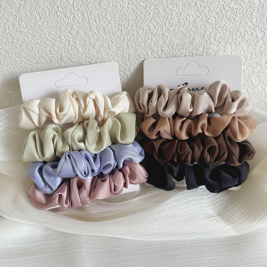 Eleganter japanischer & koreanischer plissierter Satin-Haarring: Vielseitiges Temperament Französischer Pferdeschwanz Elastisch