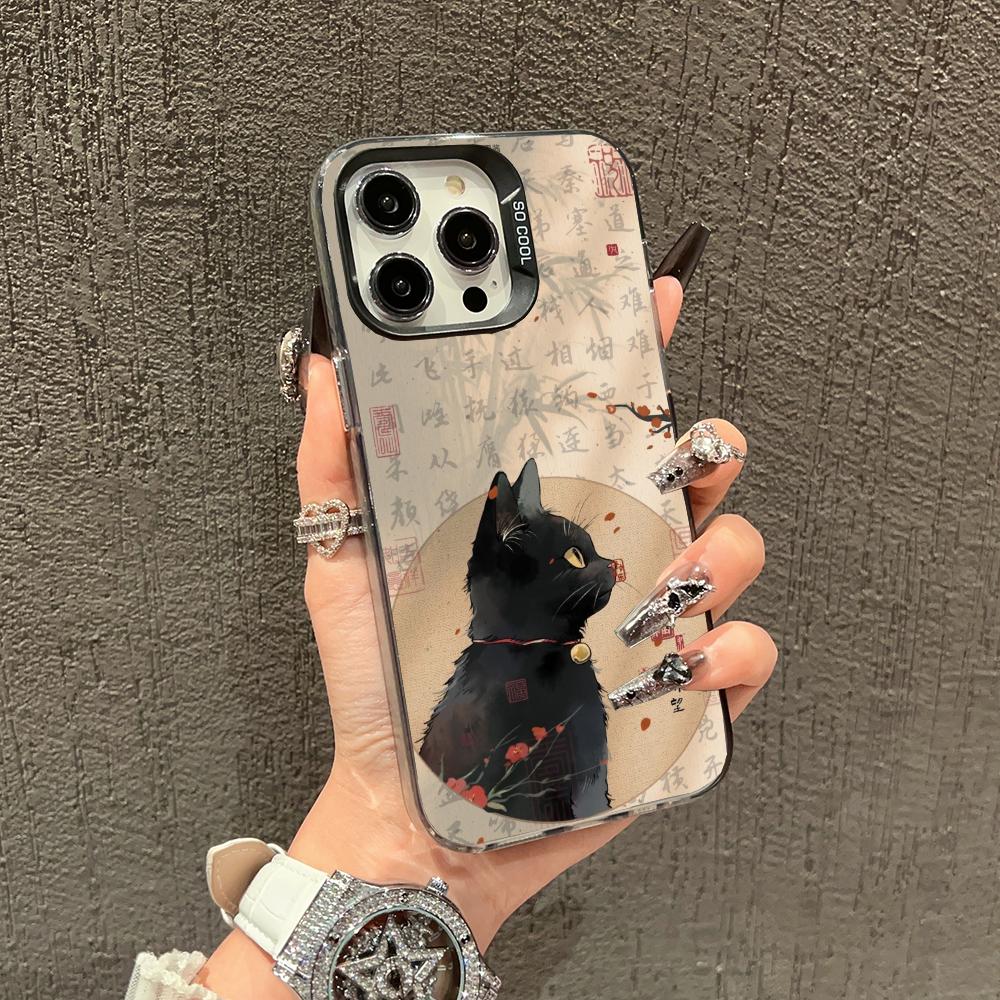 National Style Cat Trendy Phone Case Suitable for iPhone 17 16 15 14 13 12 11 Pro/Max/Plus Anti Drop and Shockproof Back Cover