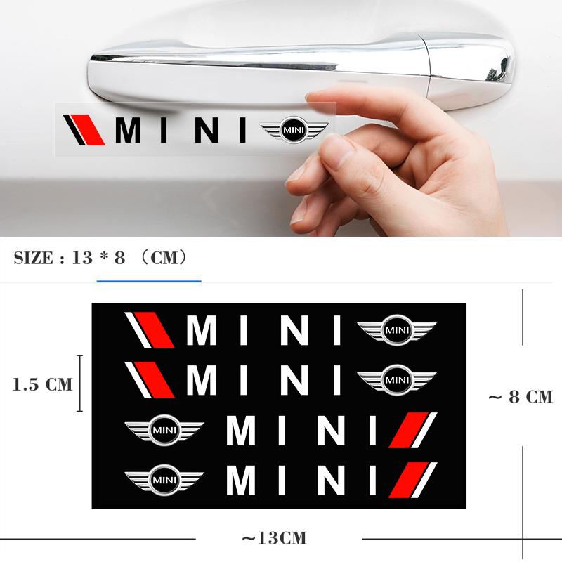 Car Styling Door Handle Reflective Stickers Vinyl Decoration For BMW Mini Cooper R56 R50 R53 F56 R60 2011 2012 2013 2018 2019