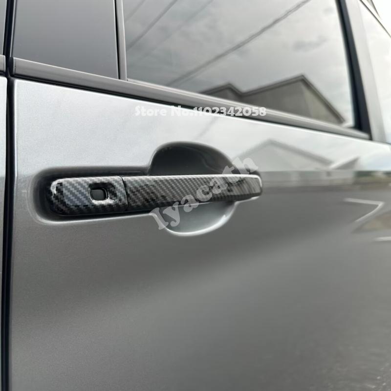 For Nissan ROOX   ABS carbonfiber black Car Outside Door Handle Shell Door Handle Door Bowl Cover Exterior accessories