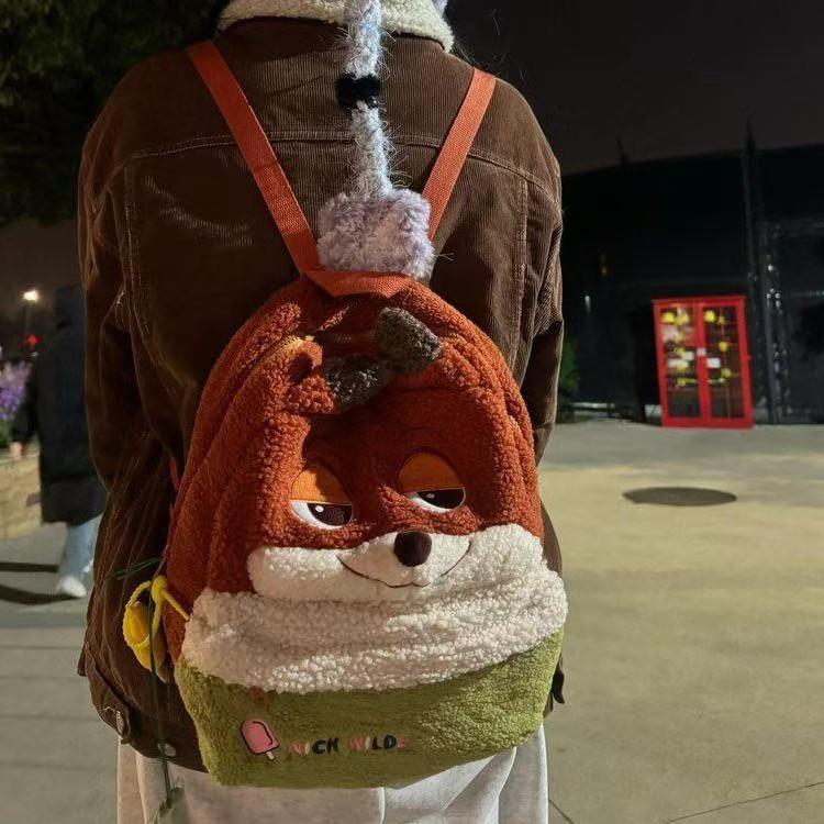 Theme Zootopia Character Plush Backpack Anime Movie Peripheral Cartoon Schoolbag