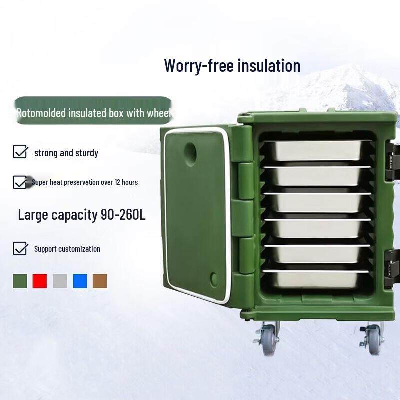 120L Rotomolded Insulated Food Transport Box with Wheels
