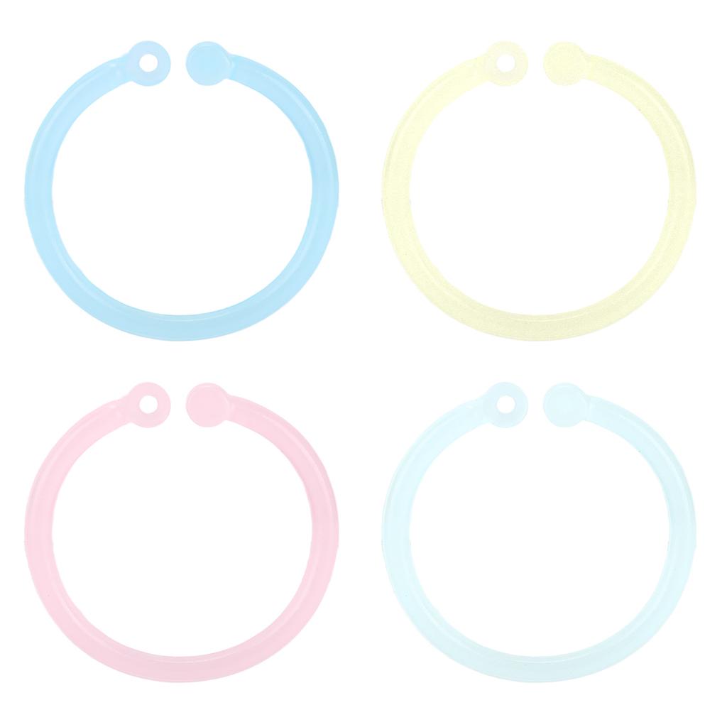 20pcs Plastic Rings Transparent Flexible Loose Leaf Book  Rings for School Home Office Cards D