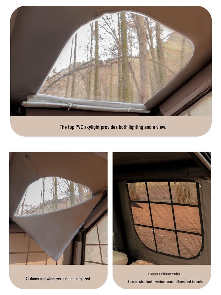 Mountain Guest Inflatable Tent, 13.6 sqm, Large Capacity, Rainproof, Multi-person Outdoor Camping Tent