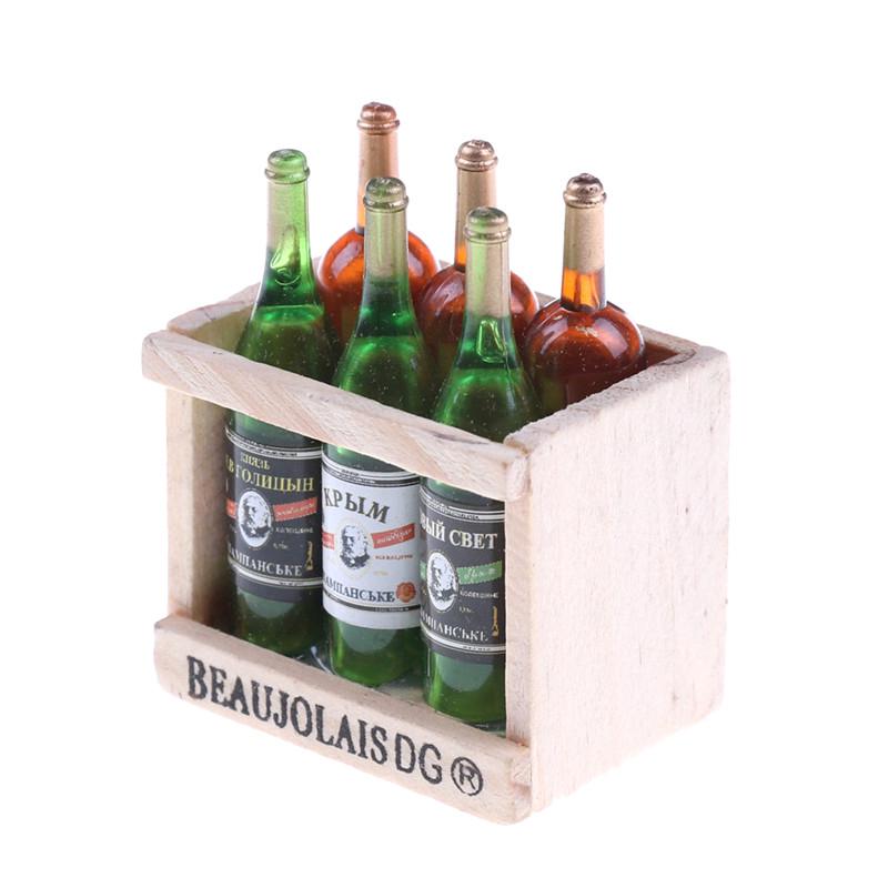 1 Set 1/12 Miniature Wine Bottles Dollhouse Kitchen Accessories - Mini Dolls House Living Room Accessories Beer Drink Bottles