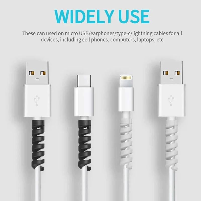 10 Stück Kabel Schutzhülle Silikon Spulwickler für IPhone 13 Samsung S21 Xiaomi Poco Ladekabel Kabel Schnur Organizer Clip