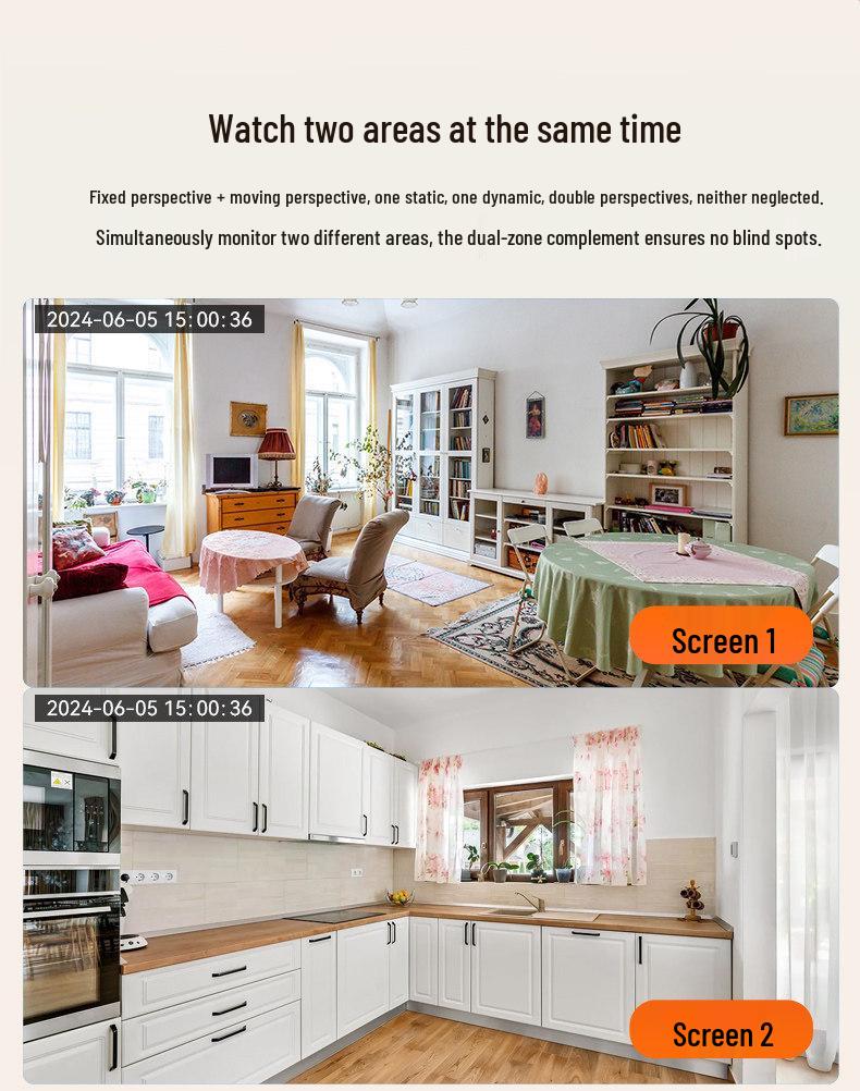 360° Smart-Home-Monitor mit Zwei-Wege-Videoanruf und Fernzugriff über Mobilgerät