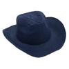 Adjustable Lightweight Wide Brim Solid Woven Panama Curled Straw Western Cowboy Visor Sun Hat With Accessories for Seaside Beach