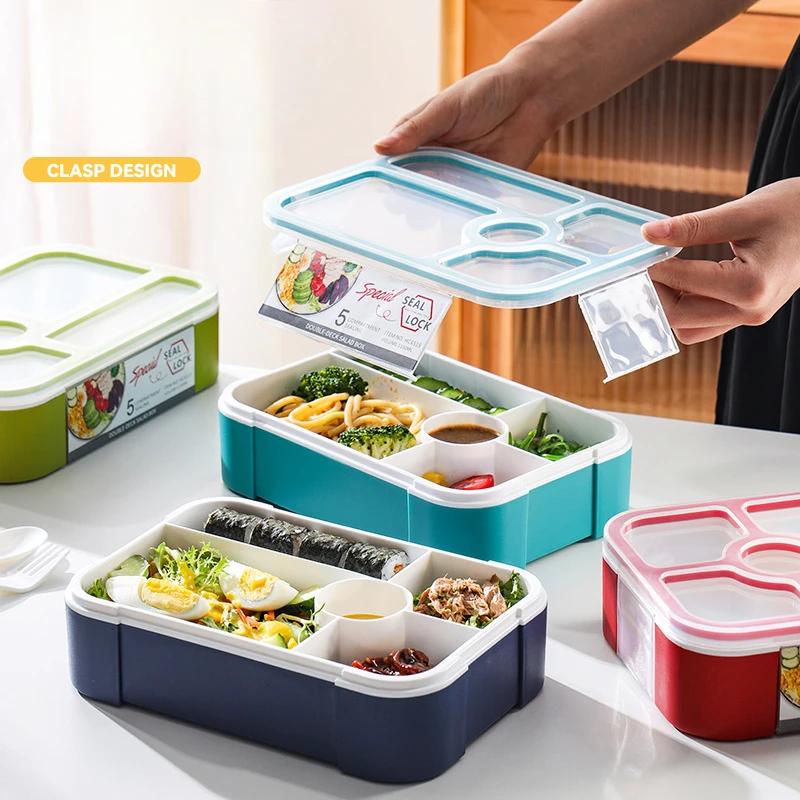 Picknick-Salat-Lunchbox Mikrowellengeeignet Studenten-Sandwich Versiegelte Lunchbox Bento-Box Kinder-Lunchbox Haushalts-Meal-Prep-Behälter