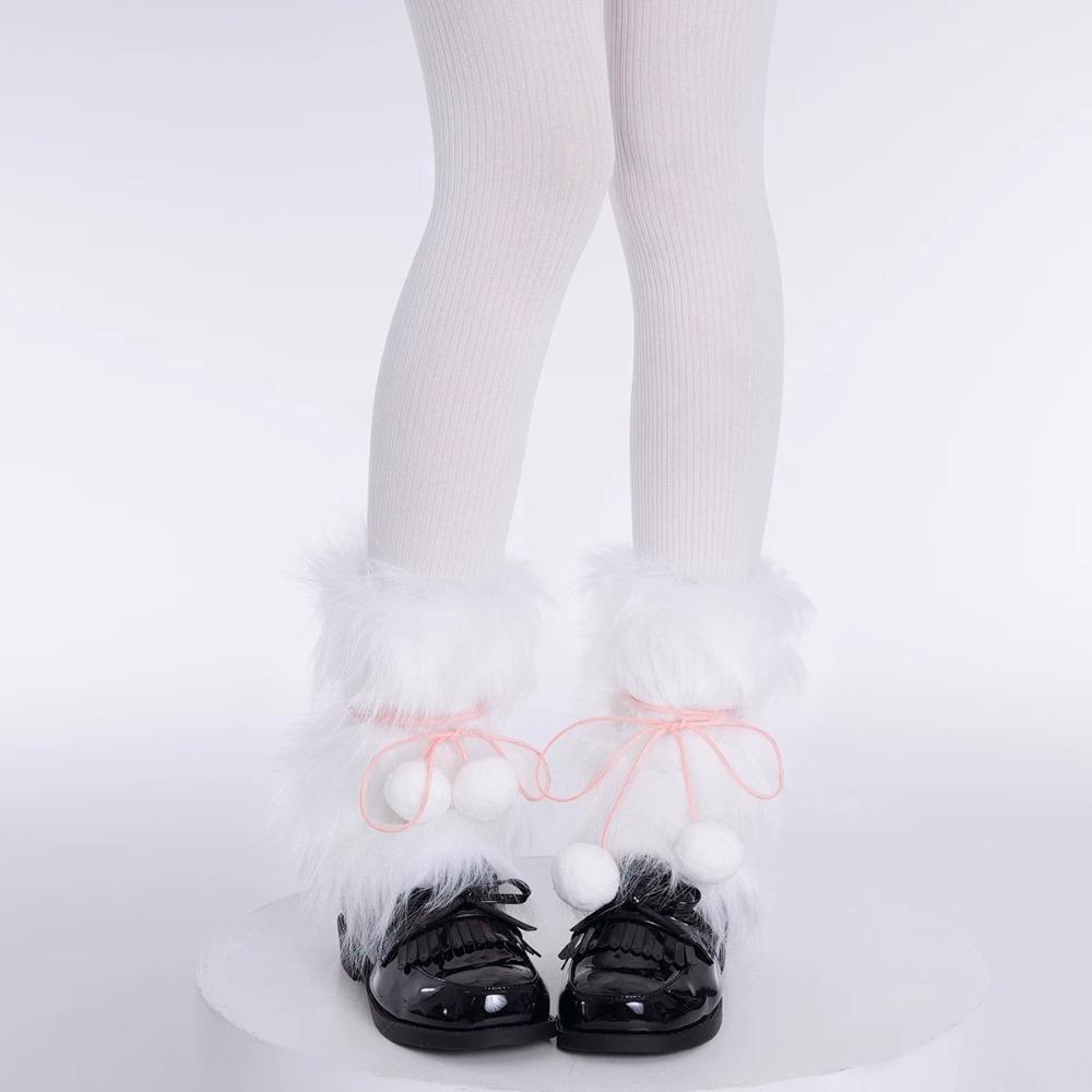 Fashion Furry Leg Warmers Faux Fur Long Tube Socks Imitation Fur Calf Sleeves  Women
