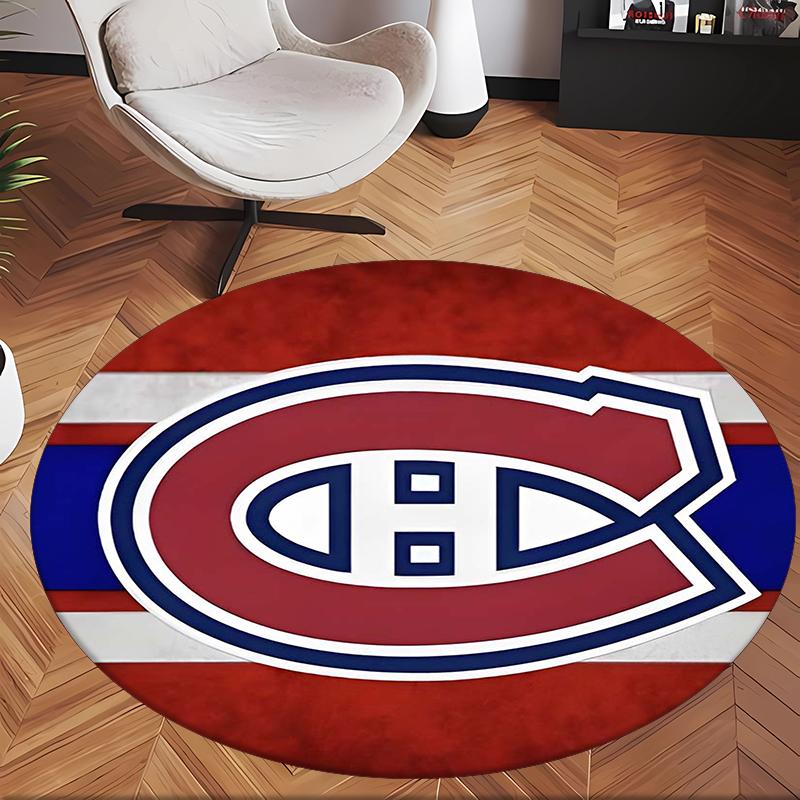 Montreal Canadiens (5) Round Office Rug Decorative Floor Rug for Office Bedroom Living Room and Home Space