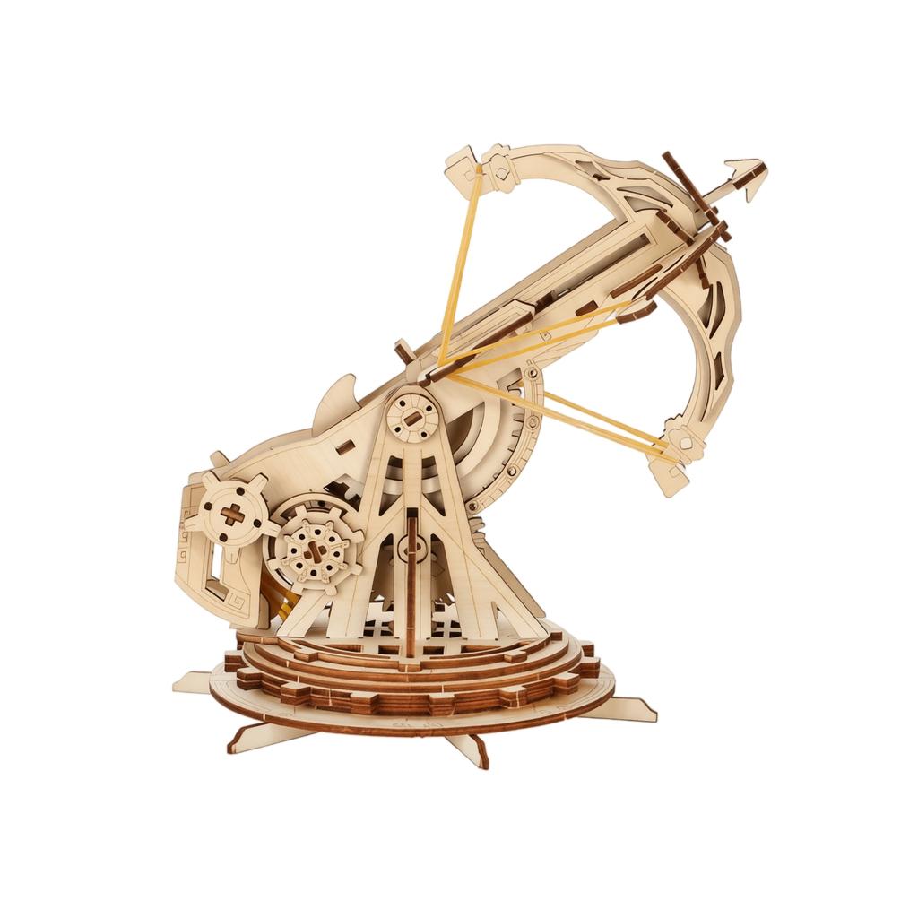 3D Wooden Mechanical Model Kit Ballista Catapult Assembly Toy Handcrafted Puzzle Educational STEM Construction Set for Adults and Teens
