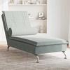 VidaXL Massage Lounge Chair with Light Grey Velvet Bolster, Long Sofa Chair, Bedroom Lounge Chair, Chair 379450