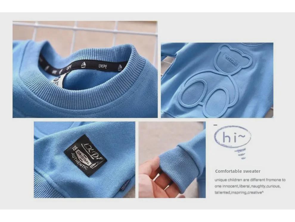 T-shirt Ours Printemps & Automne pour Enfants: Haut à manches longues et pull fin pour garçon