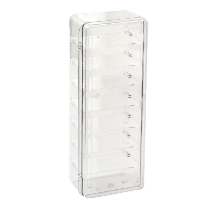 

Acrylic Mini Display Stand Cute Particle Dustproof Flip Cover Figure Display Storage Boxes Desktop Organizer Home Accessories прозрачный