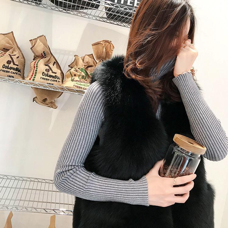 Herbst und Winter neue Kunstpelzweste Damen mittellange und lange Kunstfuchsfellweste leichter Mode-Mantel