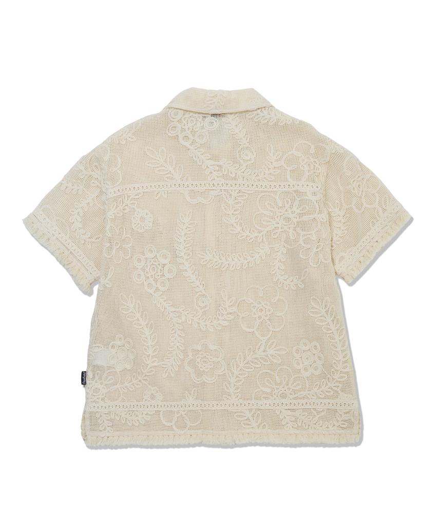 PENFIELD 3D Crochet Patch Half Shirt Beige_Fs2Wr30F