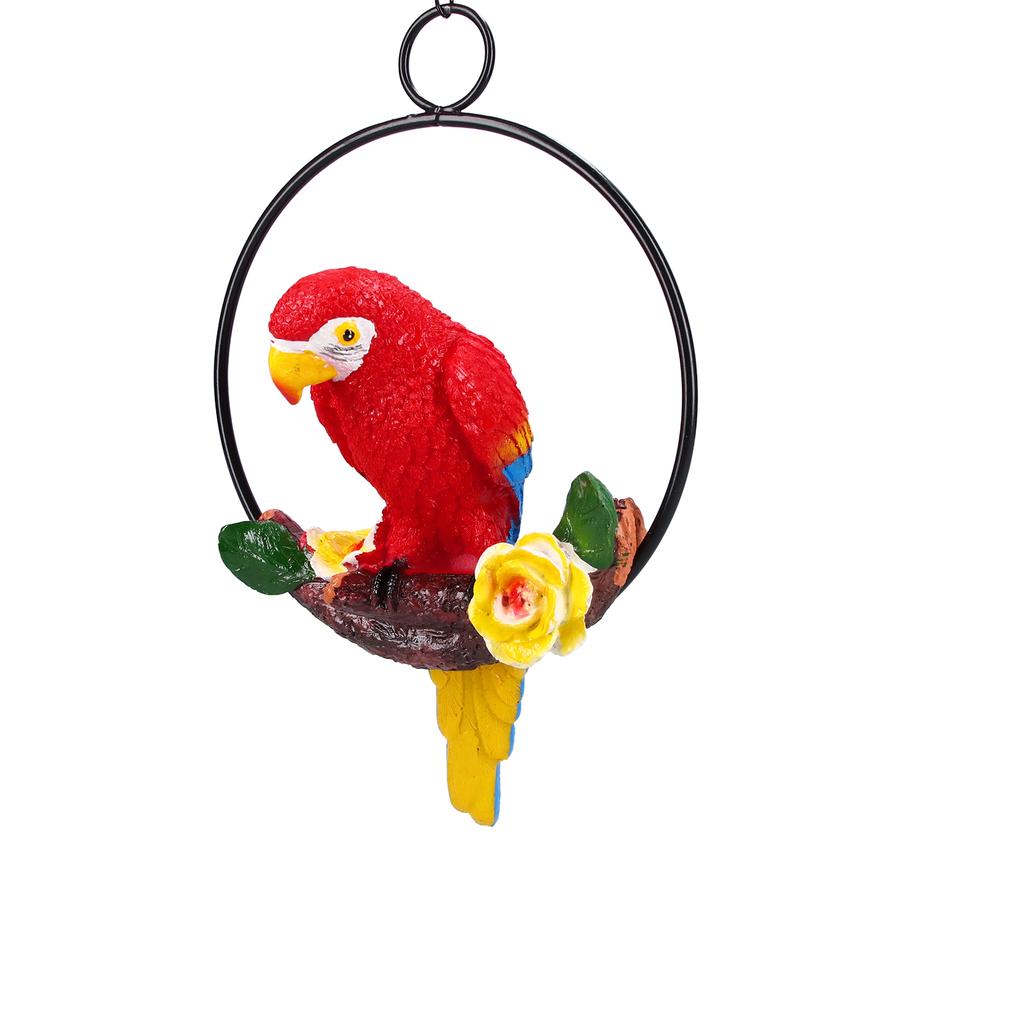 Ara Garten Anhänger Kunstharz Hängering Papageien Skulptur für Gehweg Hof Terrasse Rasen