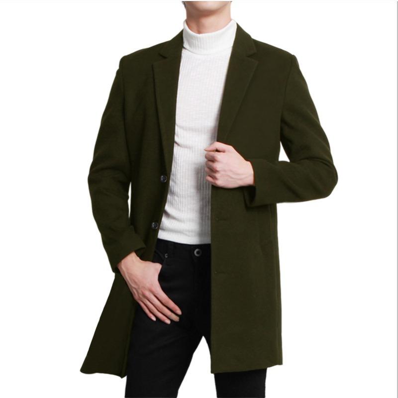New Woolen Men's Coat Independent Station Coat Woolen Trench Coat