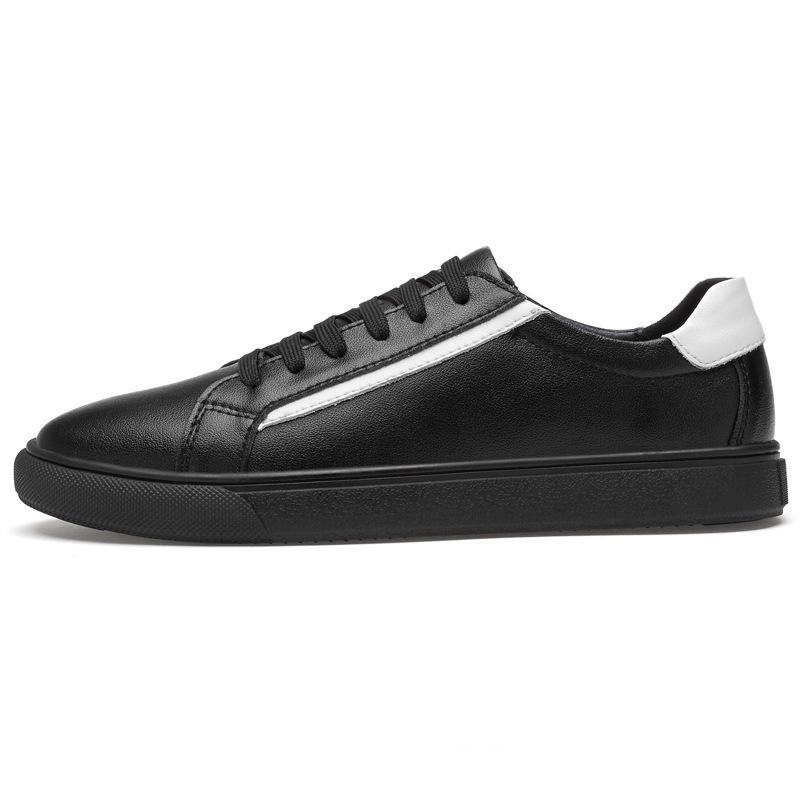 

Мужские повседневные туфли на доске из двухслойной коровьей кожи с круглым носком, шнуровкой спереди, дышащие, на плоской подошве, мужская обувь, агент для присоединения 45 чёрный