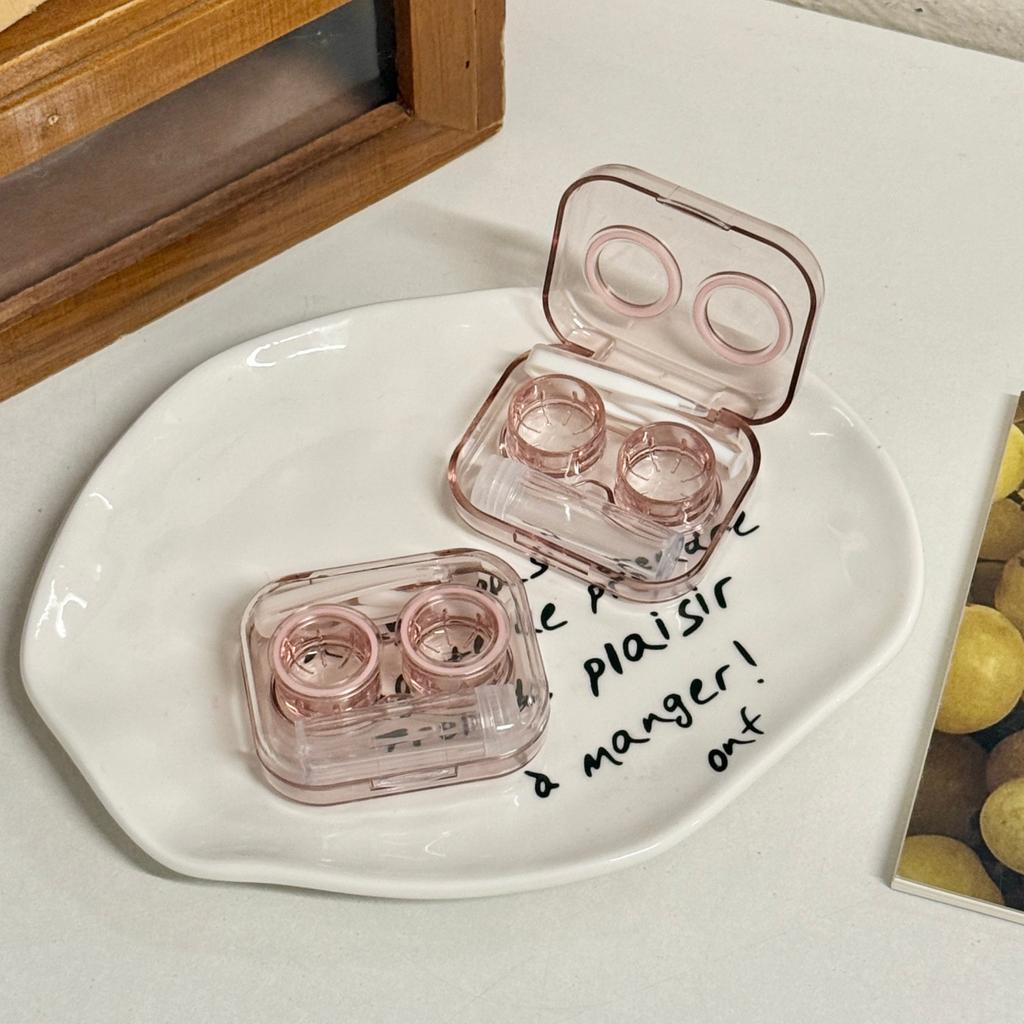 Macaron kolorowe etui na soczewki kontaktowe dziewczyna czarne fioletowe etui na soczewki kontaktowe z silikonową pęsetą mini kieszonkowe pudełko
