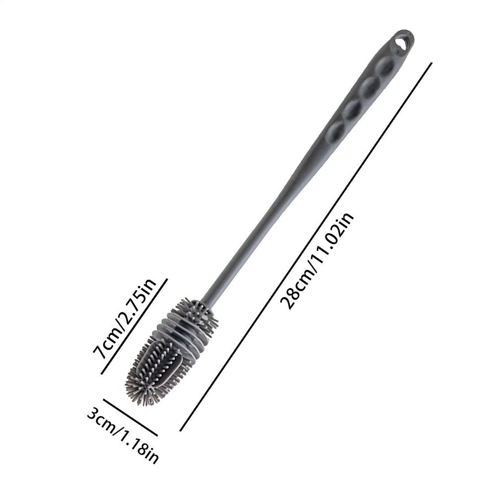 Silicone Milk Bottle Brush Cup Scrubber Glass Cleaner Long Handle Water Bottle Cleaner Durable Cup Scrubber Drinking Wine