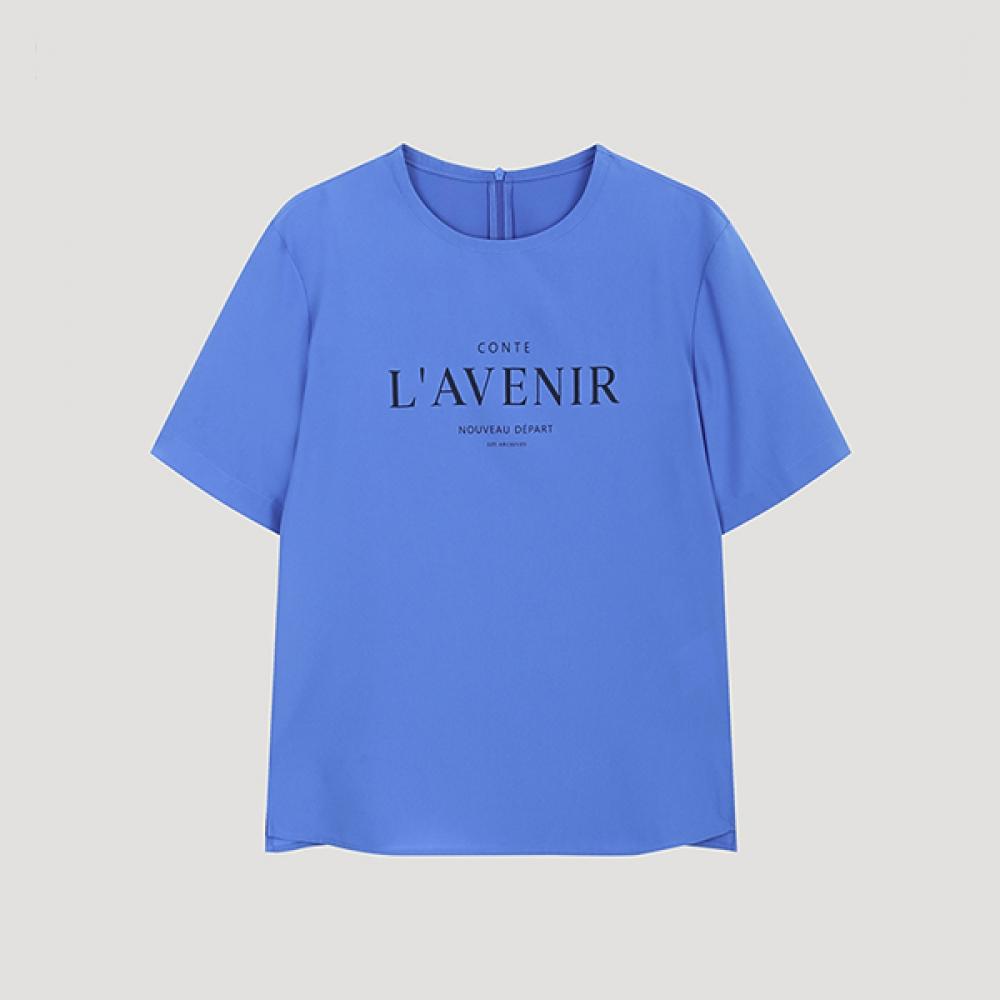 

She S miSS Lettering Round Neck BlouSe SwwBlo22020 Bl Blue/55