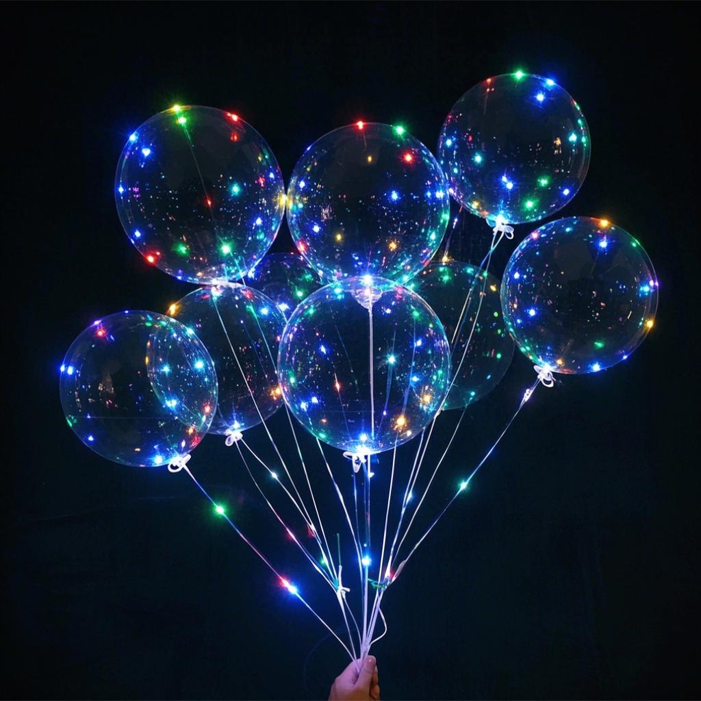 10pcs/set of LED transparent luminous balloons (excluding internal power) for anniversary, wedding, birthday, party decoration