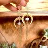 Bohemian Crystal Sun and Moon Tassel Earrings