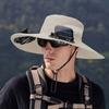 Casual Anti UV Solar Fan Hat Solar Charging Wide Brim Sun Visor Cap with 2 Fan Breathable Fishing Hat Summer