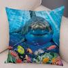 Żółw Rekin Delfin Zwierzę Poszewka na Poduszkę Dekoracja Podwodny Świat Poszewka na Poduszkę Miękki Pluszowy Pokrowiec na Poduszkę do Sofy Domu Samochodu ,(5)