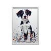 Poster with a Dog In a Colorful Mosaic Poster with a Dog In a Colorful Mosaic, 30X40 Cm, White Wooden Frame, 230 Gsm Matte Paper