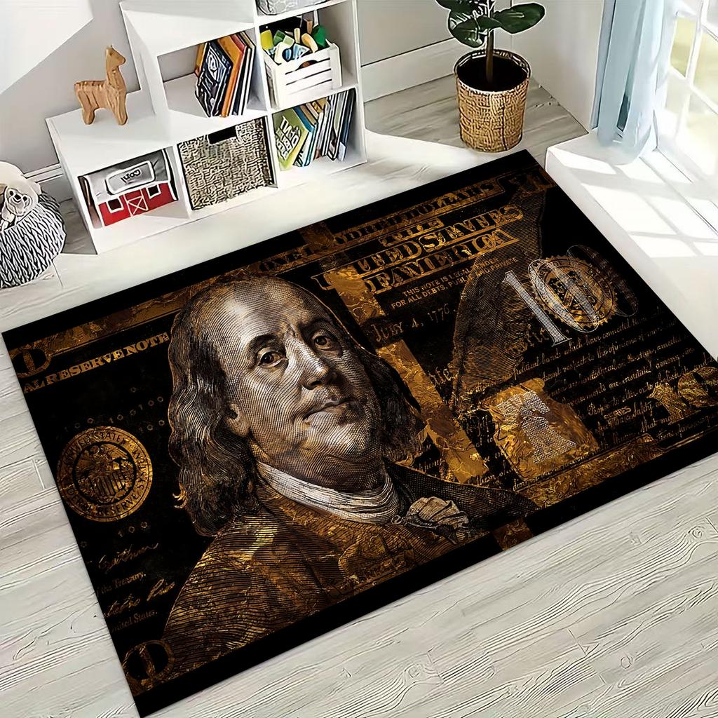 3D Personality Money USD Euro RICH Pattern Rug for Bedroom Living Room Sofa Home Doormat Decor,Large Kid Play Non-slip Floor Mat