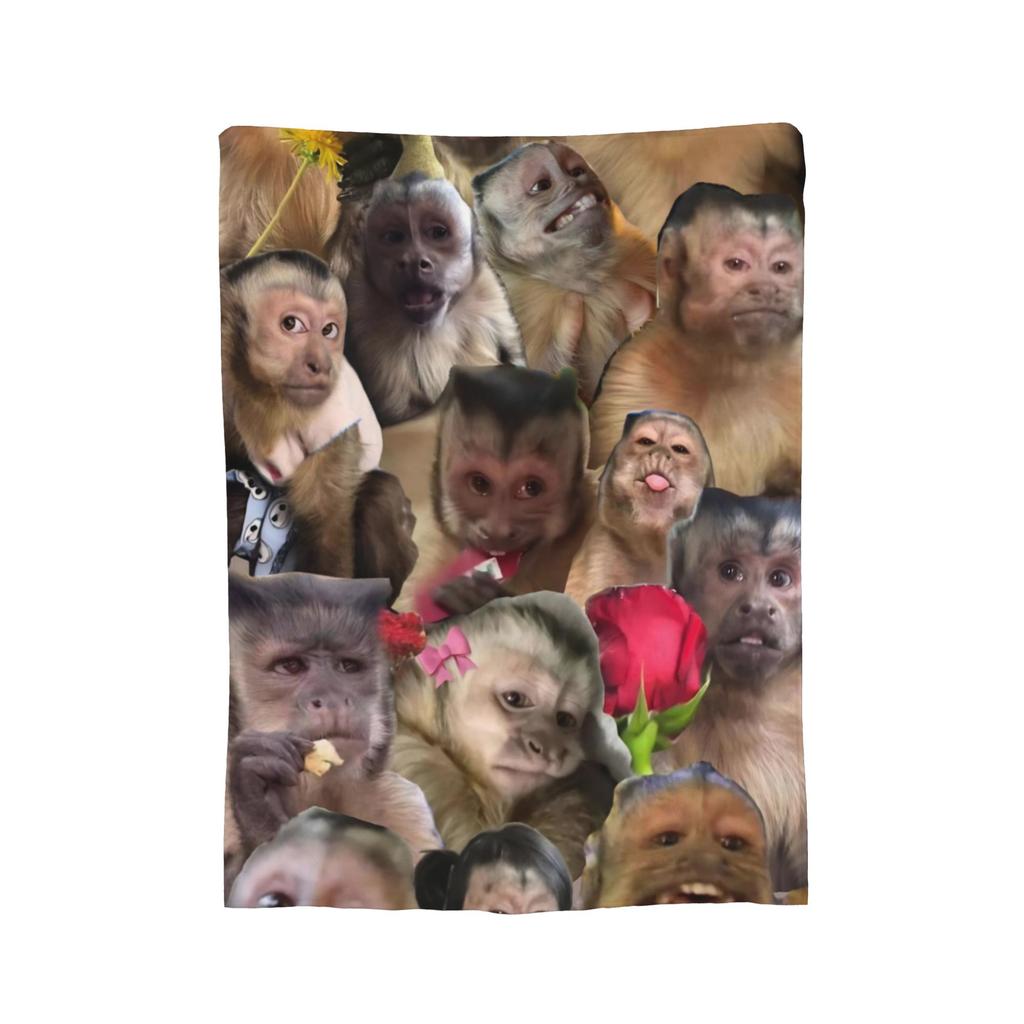 Funny Monkey Cartoon Fashion Blanket Multi-size Soft and Lightweight Throw Fashion Blankets for Couch Sofa and Bed