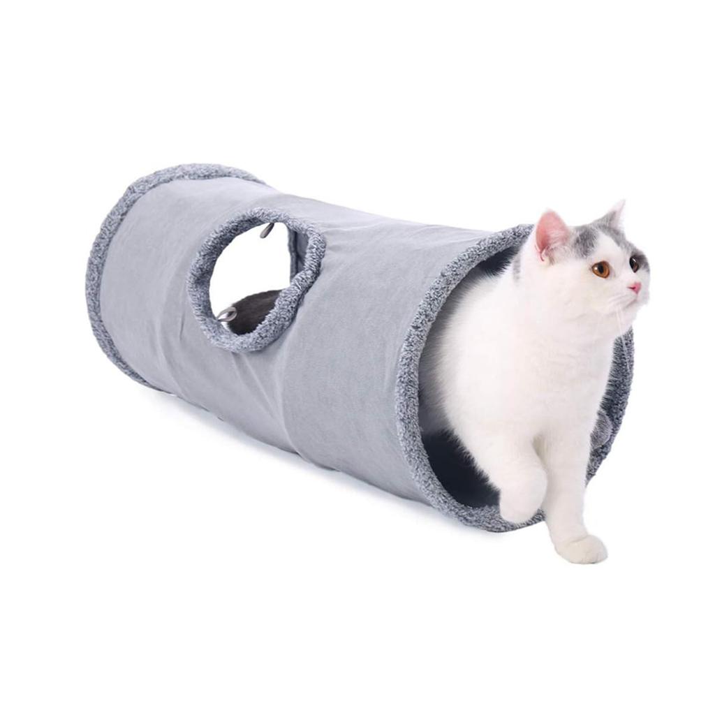YOASONEK Cat Tunnel, Cat Toy, Tunnel Hole, Popular Pet Toy, Exercise Relief, Foldable, Stylish, Easy to Store, Stress Relief (Gray)
