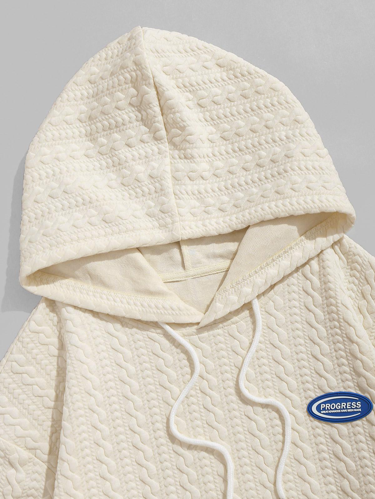 ZAFUL Мужская толстовка с капюшоном с длинными рукавами и жаккардовым узором и нашивками — фото 3