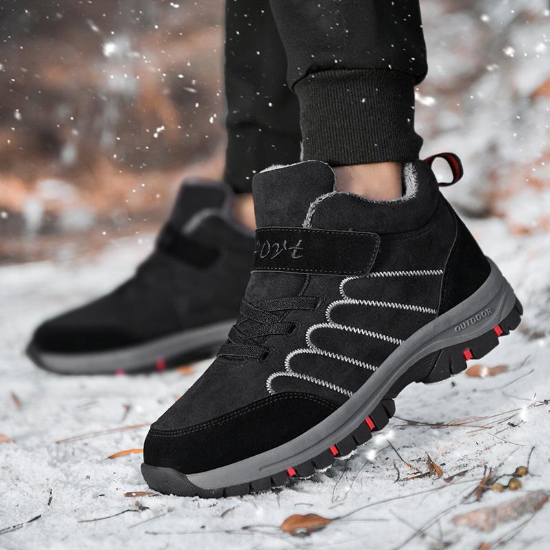 Winter Herren Stiefel Damen Wasserdicht Wildleder Warm Schnee Stiefel Herren Arbeit Freizeit Schuhe High-Top Rutschfest Knöchel Plateau Stiefel Herren Größe 48