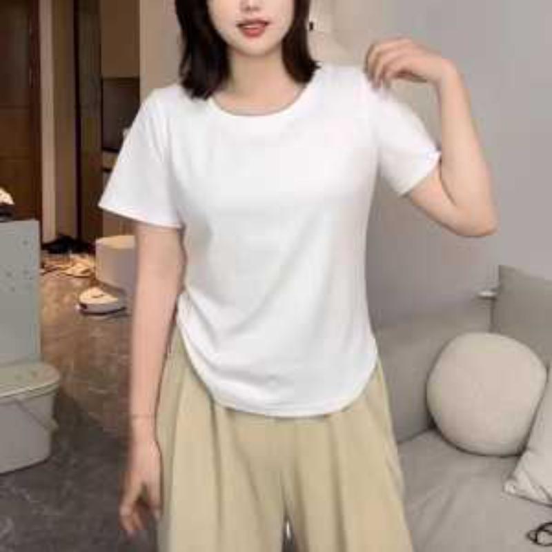 Letní nová ležérní dámská trička pro plnější postavy Krátký rukáv Volný korejský top