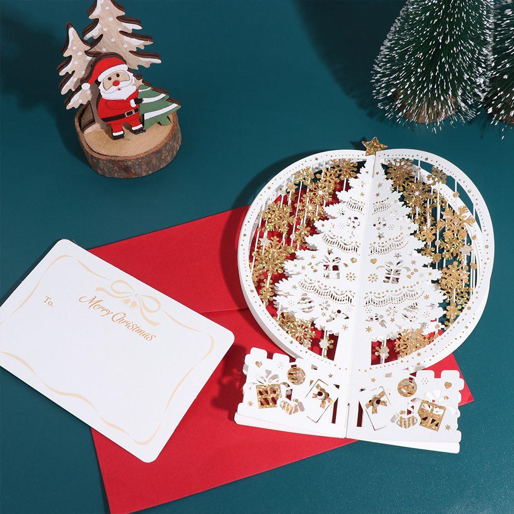 Three-dimensional Blessing Card Hollow Holiday Card  Winter Holiday