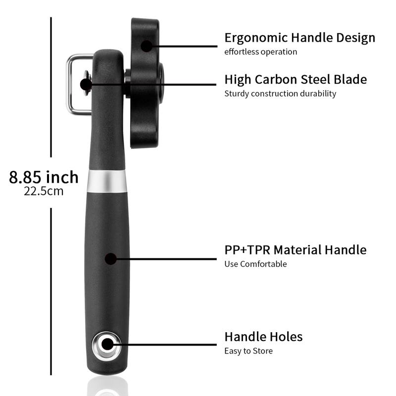 1 pièce Ouvre-boîte manuel de sécurité Conception à coupe latérale Lame durable en acier inoxydable Poignée ergonomique confortable