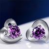 Sace Gems Classic Asymmetrical Heart Copper Alloy Zircon Earrings for Women Wedding Party Gifts
