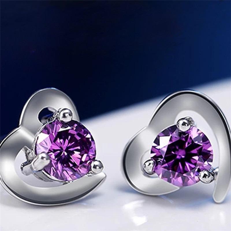 Sace Gems Classic Asymmetrical Heart Copper Alloy Zircon Earrings for Women Wedding Party Gifts