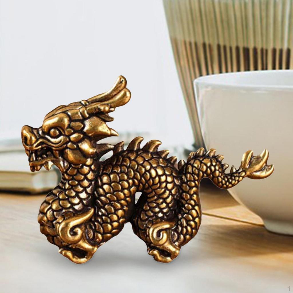 Brass Chinese Dragon Sculpture for Home Decor