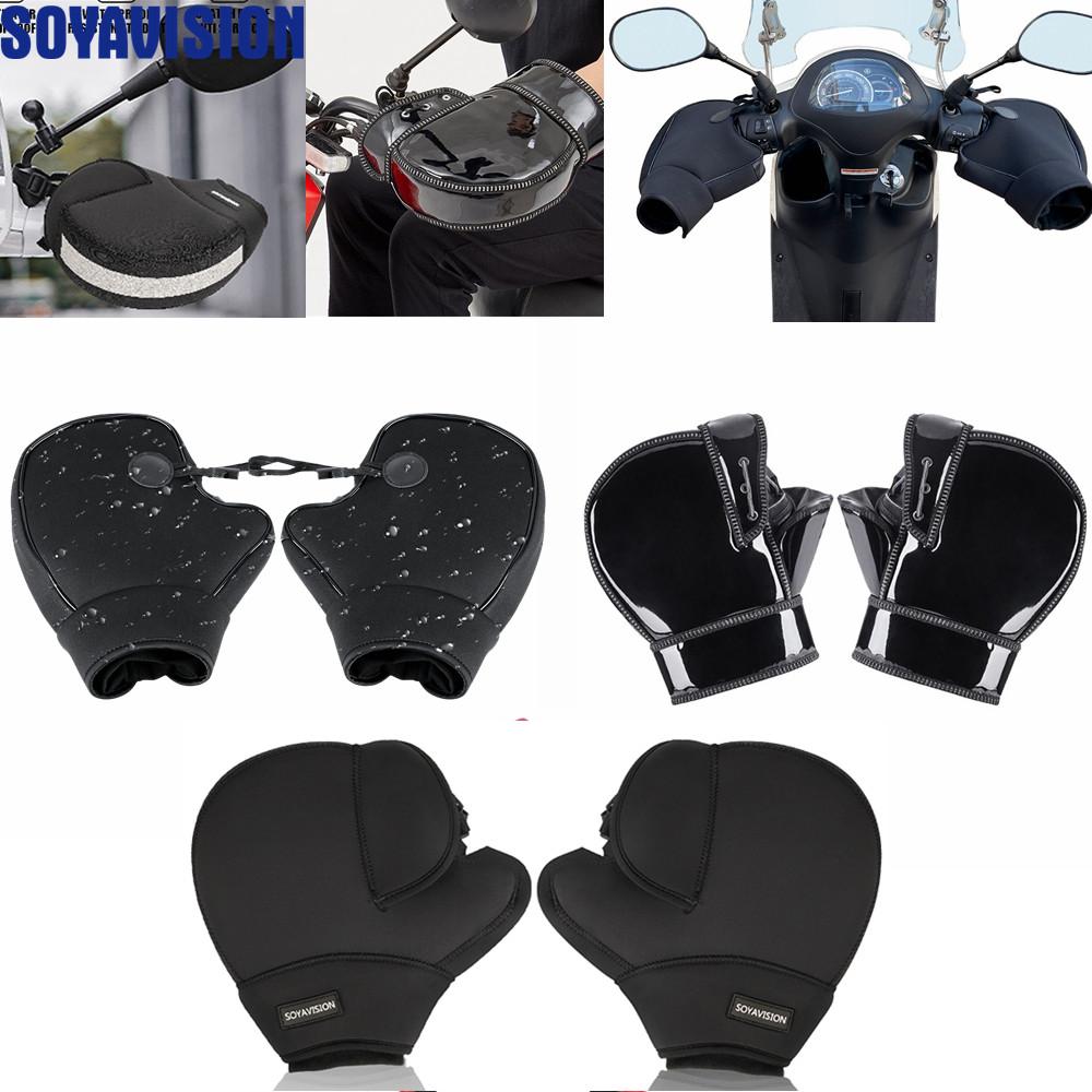 1Pair Motorcycle Warm Handlebar Cover Winter Electric Vehicles Windshield Gloves Windproof Motorbike Scooter Handlebar Muffs