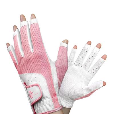 Comfortable Women's Sport Gloves Breathable Non-slip Fingerless Golf Gloves Fingerless Left Right Hand Ladies Golf Gloves