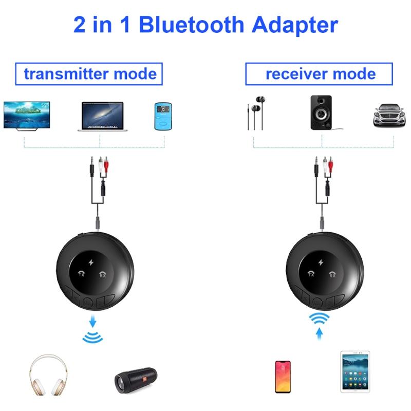 Wireless -compatible5.0 Transmitter Receiver with 250mAh Battery Capacity USB Charging Port AUX Port